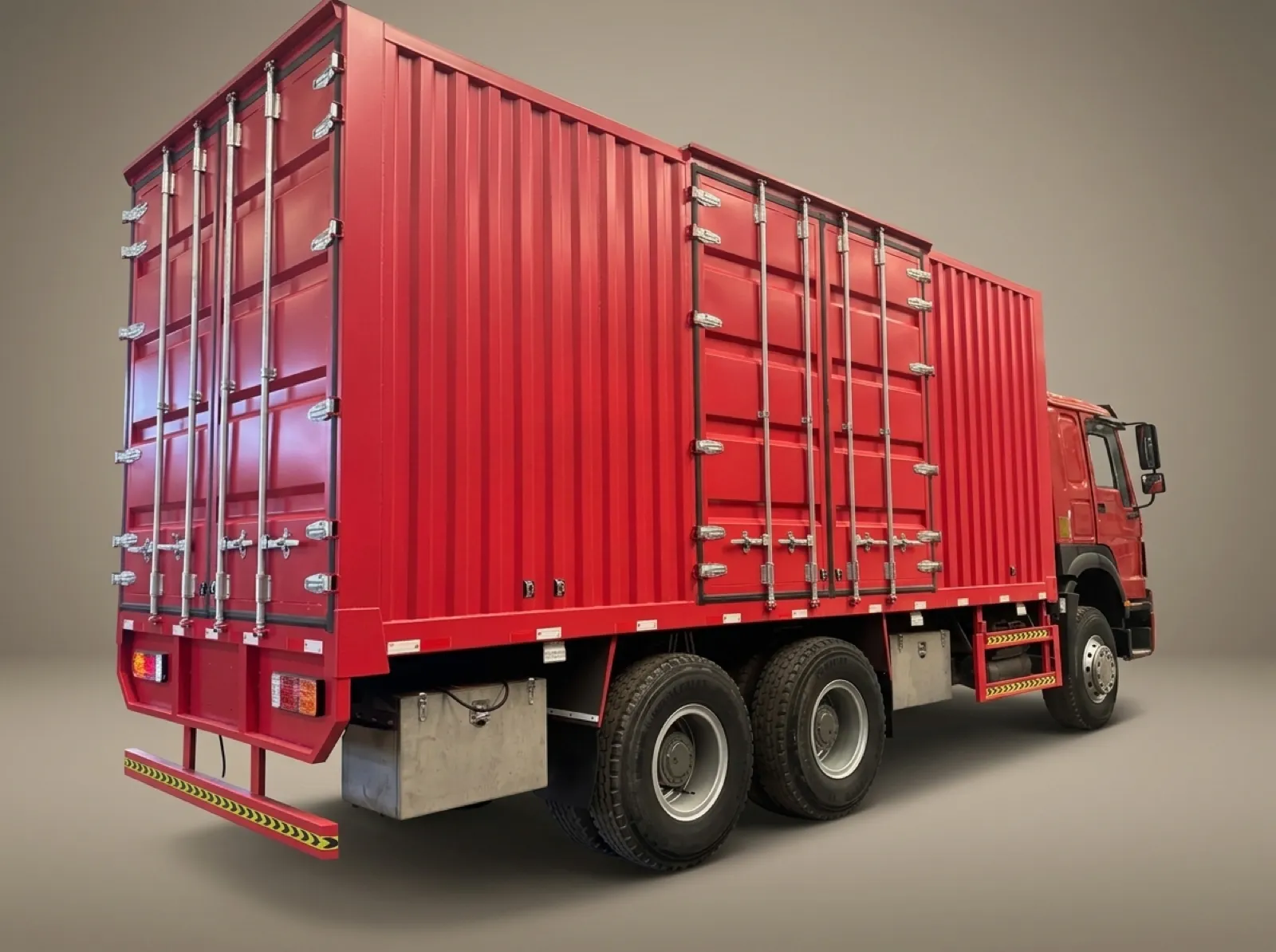 HOWO 371 6×4 Box Van Truck – Rear side view