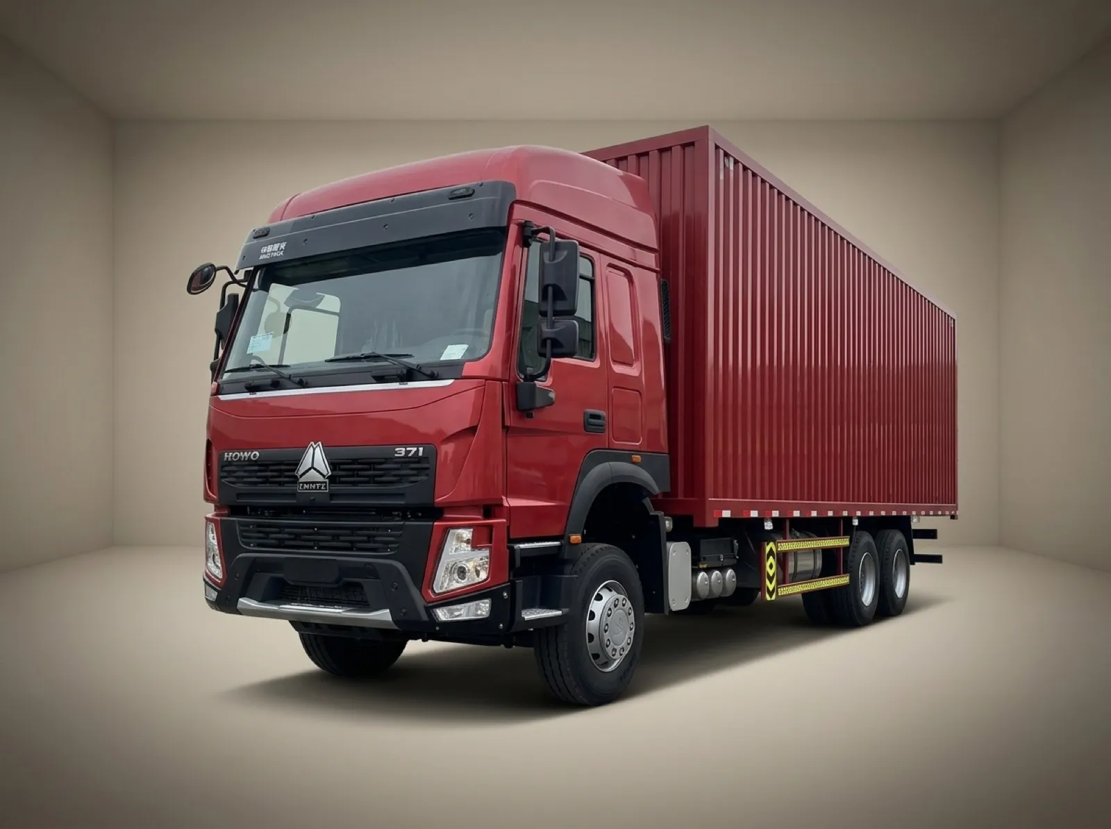 HOWO 8×4 ACE Cab Box Truck – Front three-quarter view