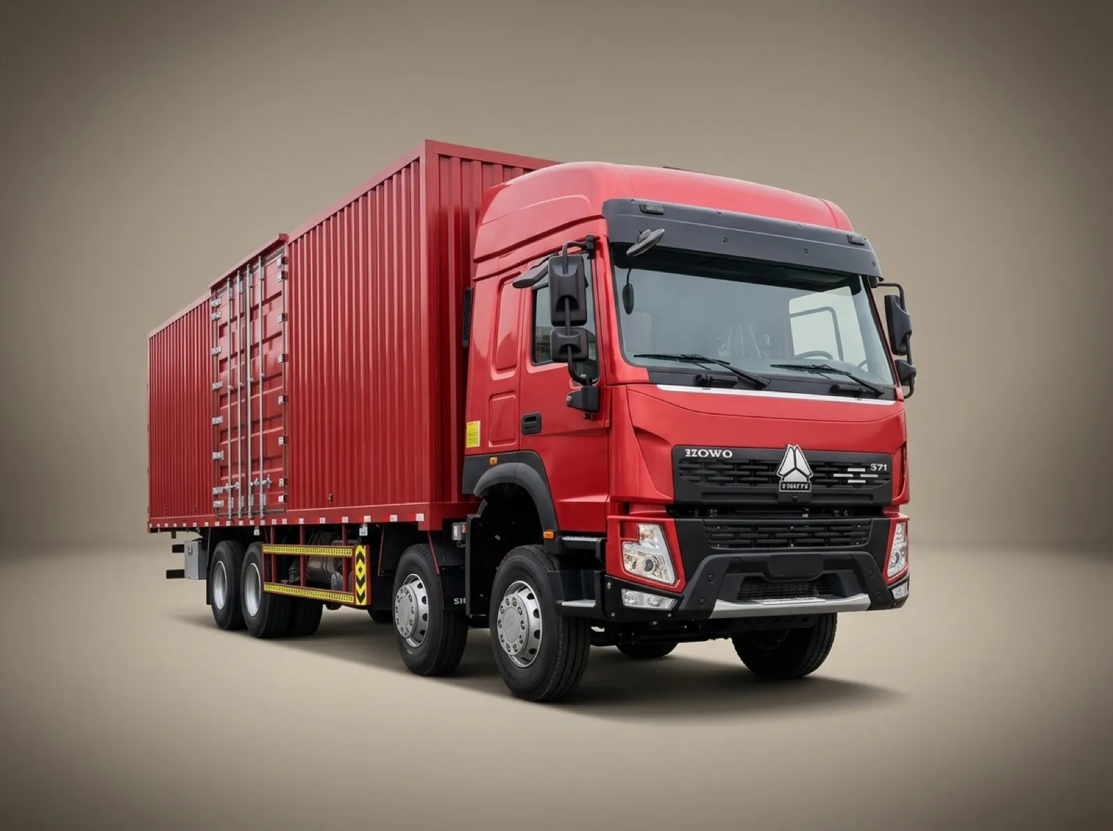 HOWO 8×4 ACE Cab Box Truck – Side cargo box view