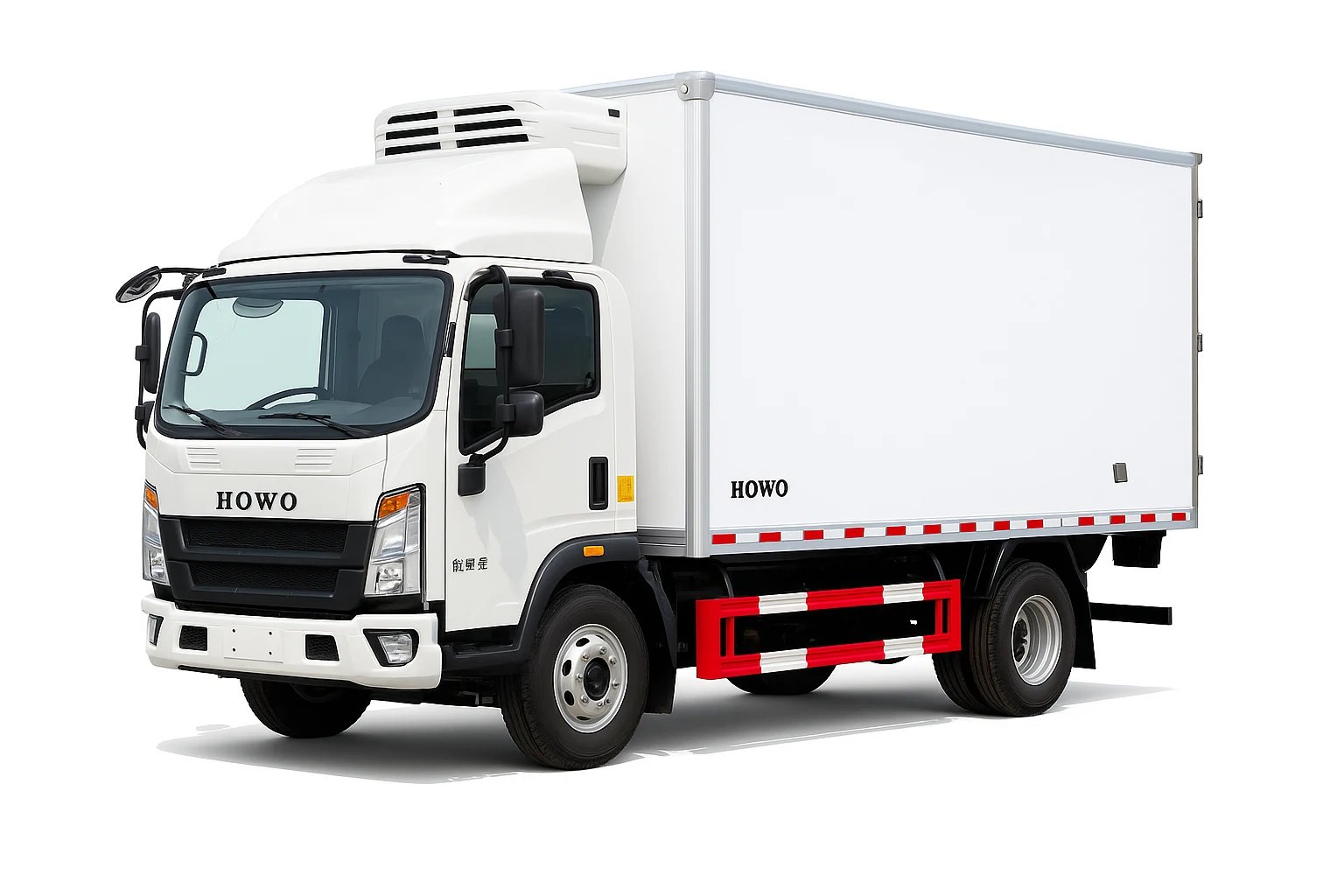HOWO light refrigerated truck with insulated box for chilled and frozen cargo
