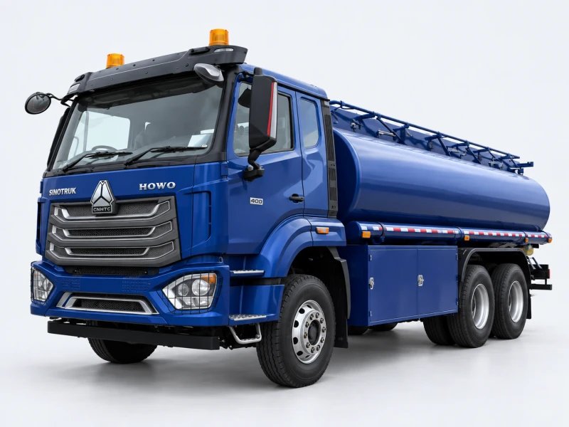 HOWO NX 6×4 fuel tank truck with blue cab and blue tank
