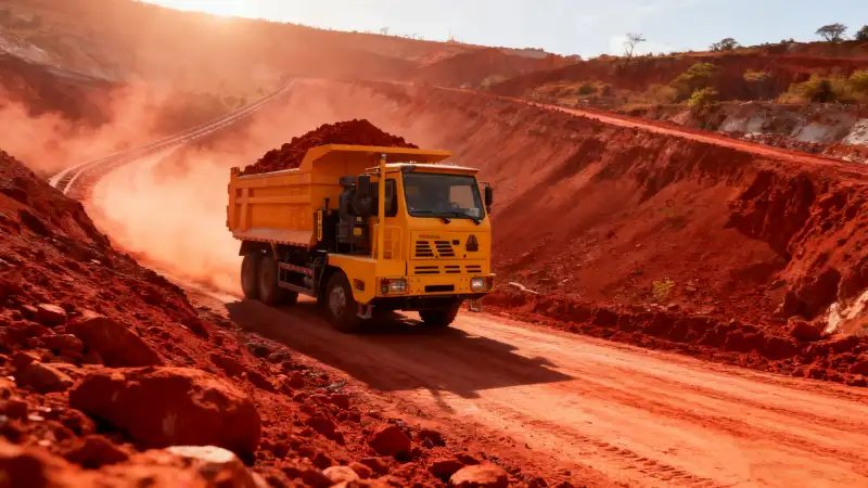 HOWO Mining Dump Truck transporting bauxite in Guinea mining operations